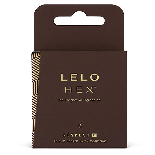 LELO - PRESERVATIVI ESAGONALI RESPECT XL CONFEZIONE DA 3 – Taglia XL (grande)