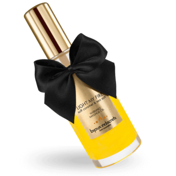 BIJOUX INDISCRETS - OLIO DA MASSAGGIO EFFETTO CALDO AROMA CARAMELLO – Con effetto termico