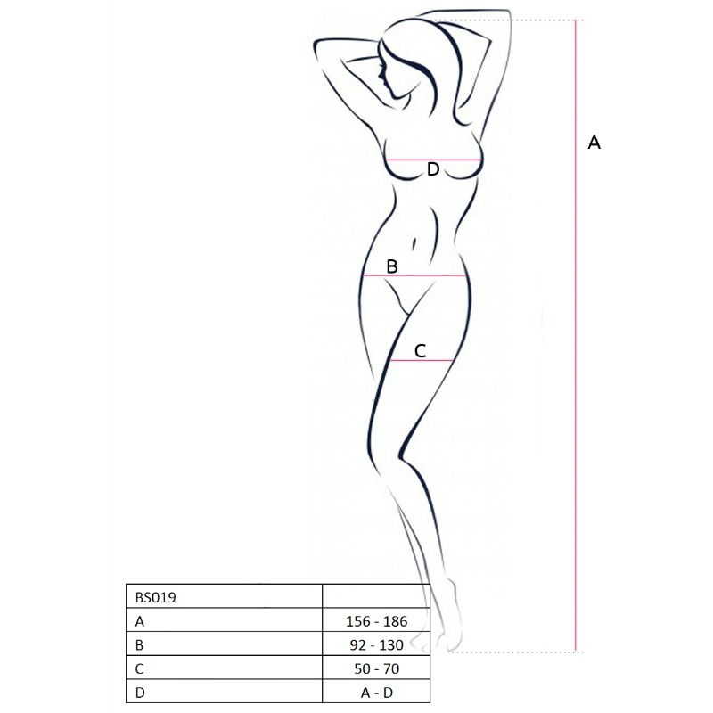 PASSION - WOMAN BS019 BODYSTOCKING NERO TAGLIA UNICA – Body senza cavallo – foto 2