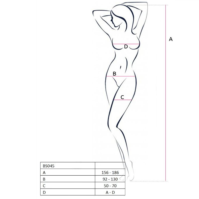 PASSION - DONNA BS045 BODYSTOCKING NERO TAGLIA UNICA – Bodystocking – foto 2