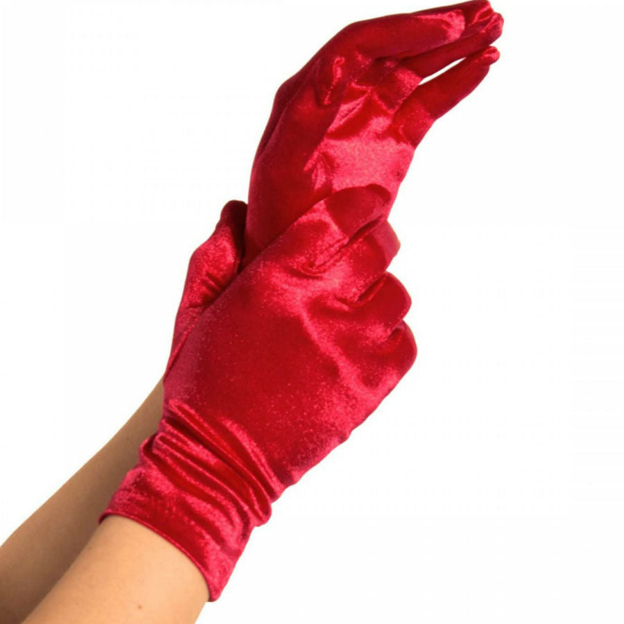 LEG AVENUE - GUANTI IN RASO ROSSO – Guanti di biancheria intima