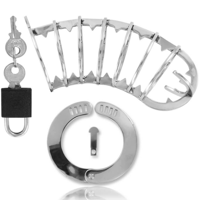 METAL HARD - GABBIA PER PENE METALLICA CON CHIUSURA DI SICUREZZA 14 CM – Gabbie per pene BDSM – foto 2