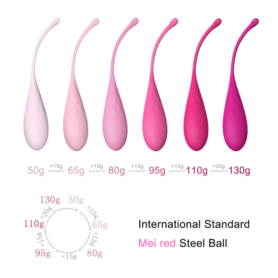 LESLIE - SET PER ALLENAMENTO MUSCOLI PELVICI  KEGEL FIT 6 PEZZI – Sfere di silicone – foto 9