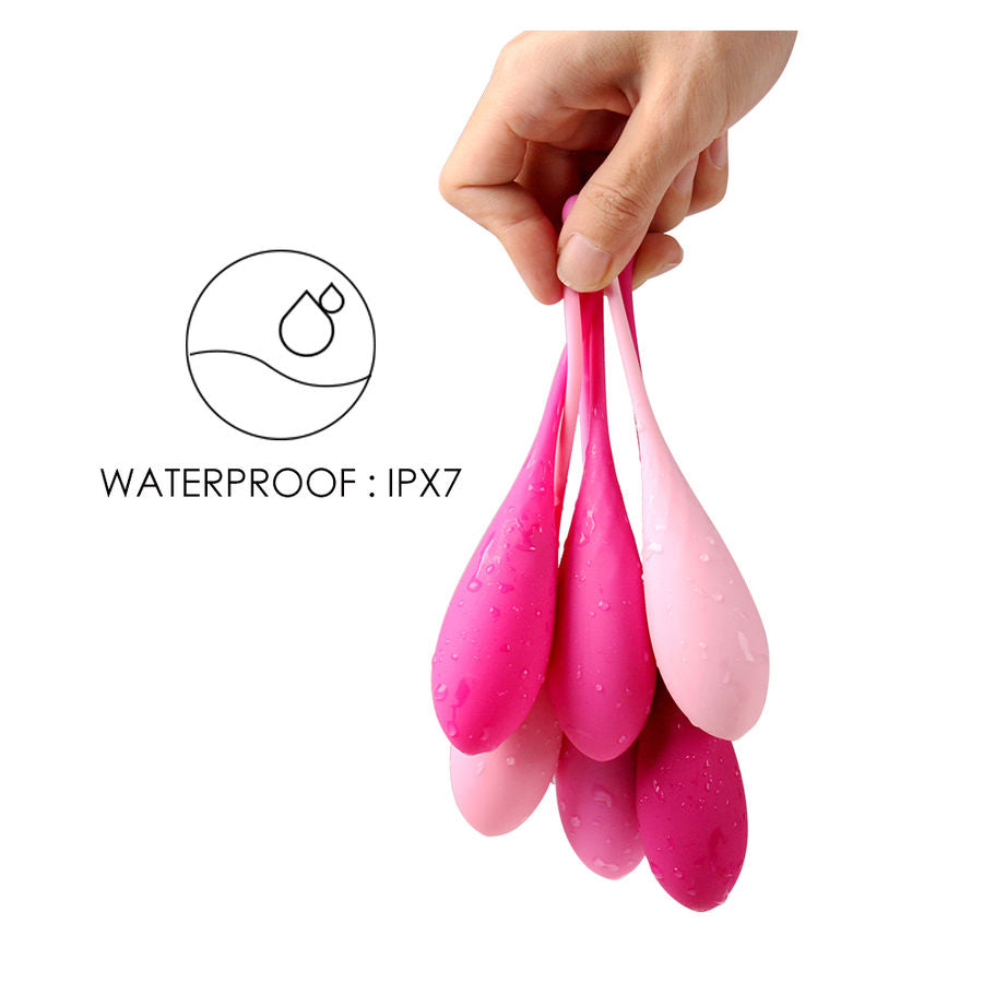 LESLIE - SET PER ALLENAMENTO MUSCOLI PELVICI  KEGEL FIT 6 PEZZI – Sfere di silicone – foto 10