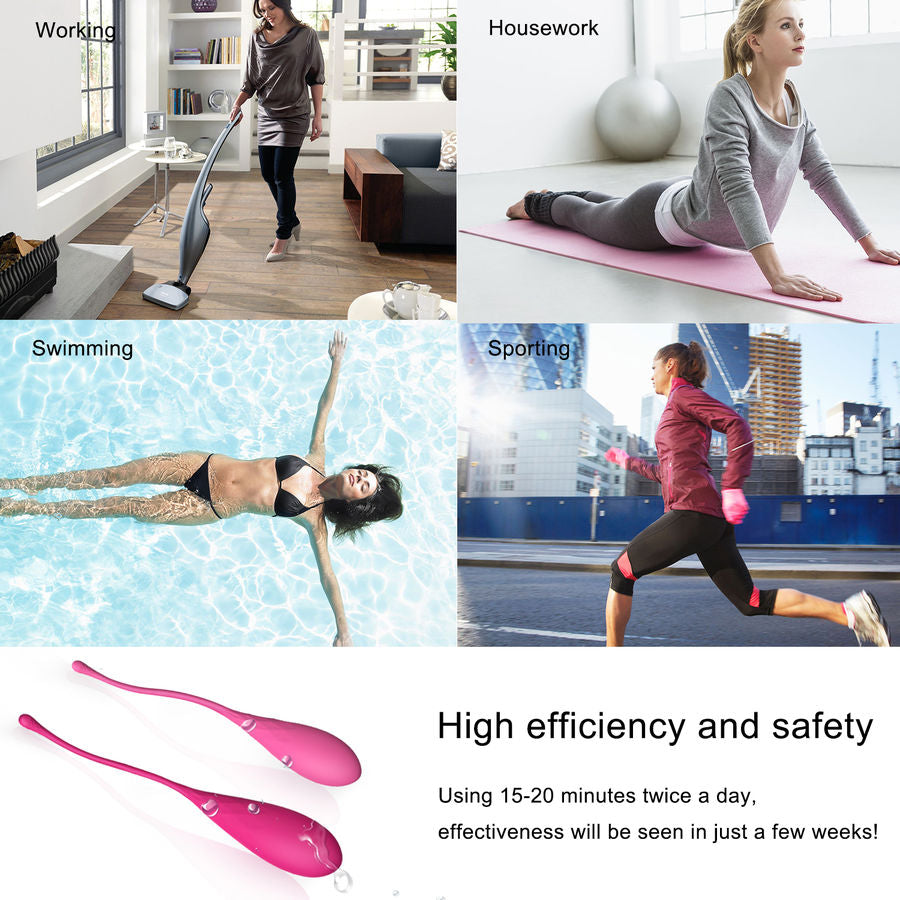 LESLIE - SET PER ALLENAMENTO MUSCOLI PELVICI  KEGEL FIT 6 PEZZI – Sfere di silicone – foto 13