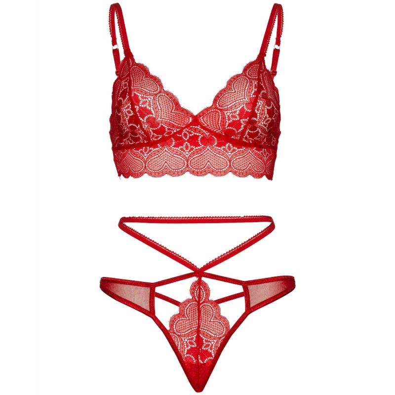 LEG AVENUE - SET 2 PEZZI BRALETTE E PERIZOMA IN PIZZO M/L – Reggiseno e slip – foto 3