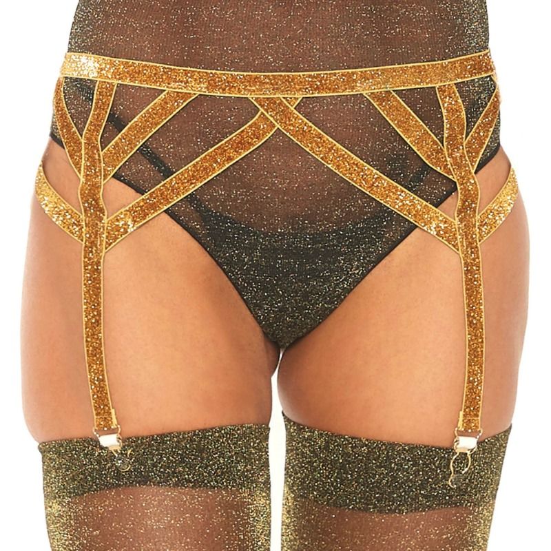 LEG AVENUE - CINTURINO ELASTICO IN LUREX TAGLIA UNICA – Giarrettiere