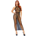 LEG AVENUE - ABITO HALTER A DOPPIA RETE SENZA SCHIENALE – Abiti sexy