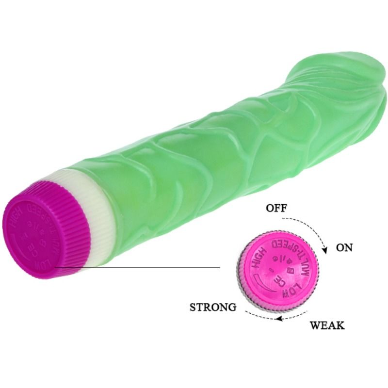 BAILE - VIBRATORE ONDE DI PIACERE 23 CM VERDE – Vibratori realistici – foto 5