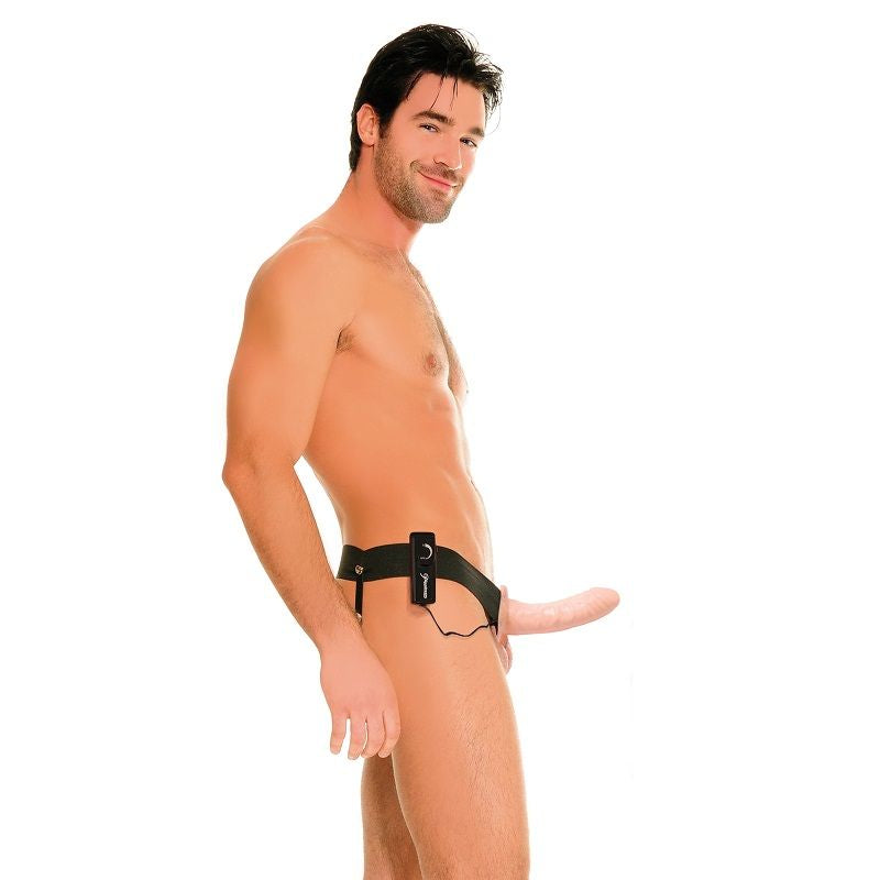 FETISH FANTASY SERIES - IMBRACATURA VIBRANTE FETISH HOLLOW PER LUI E LEI NATURALE 14CM – Estensore del pene con imbracatura – foto 5