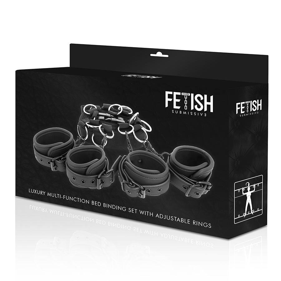 FETISH SUBMISSIVE - SET DI CRAVATTE DA LETTO CON FODERA IN NOPRENE – Sistemare le manette – foto 10