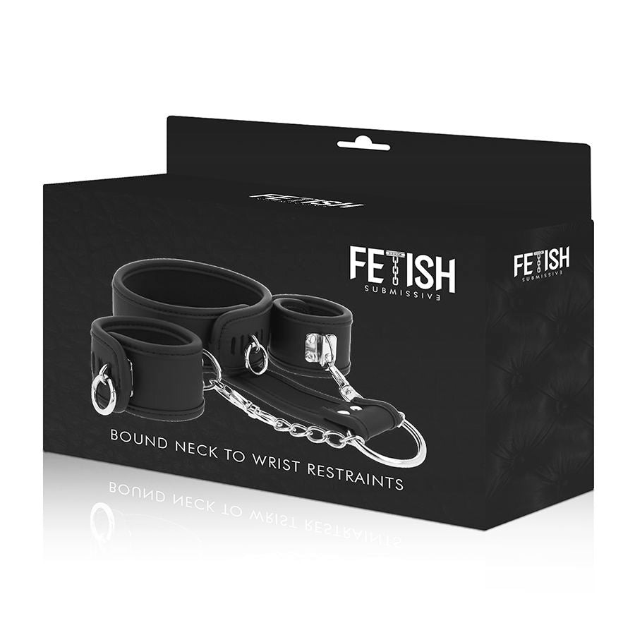 FETISH SUBMISSIVE - COLLANA E MANETTE IN PELLE VEGANA CON FODERA IN NOPRENE – Mogli – foto 6