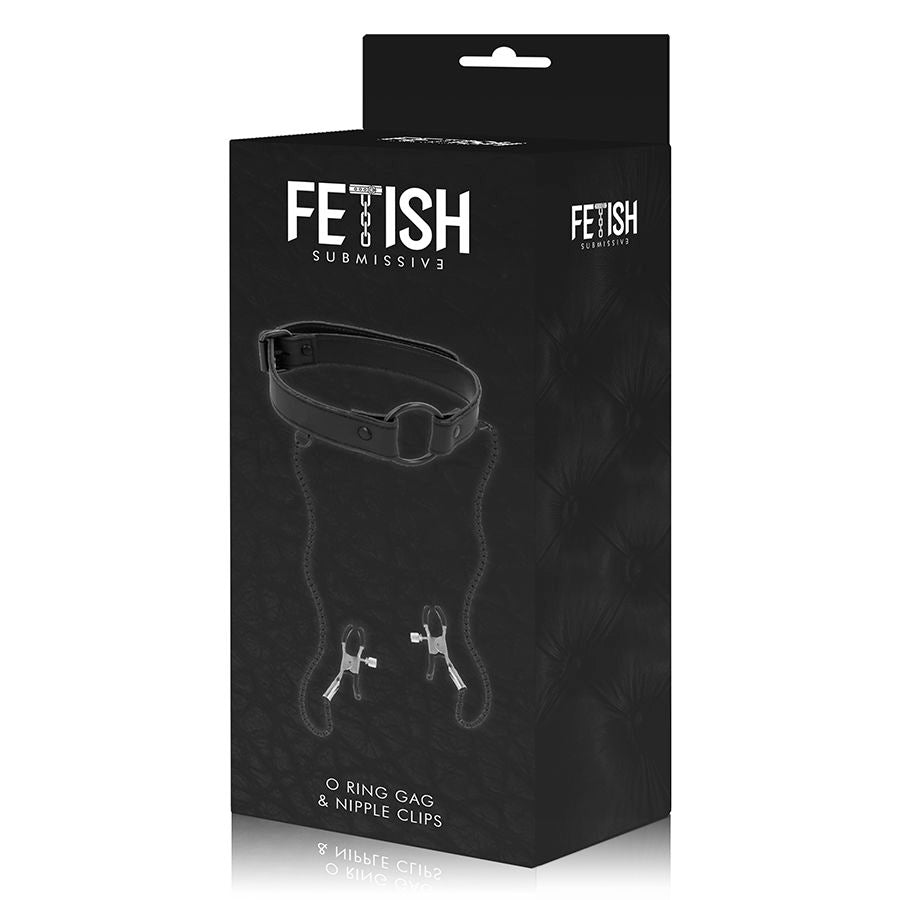 FETISH SUBMISSIVE - ANELLO GAG CON MORSETTI PER CAPEZZOLI – Collane – foto 8