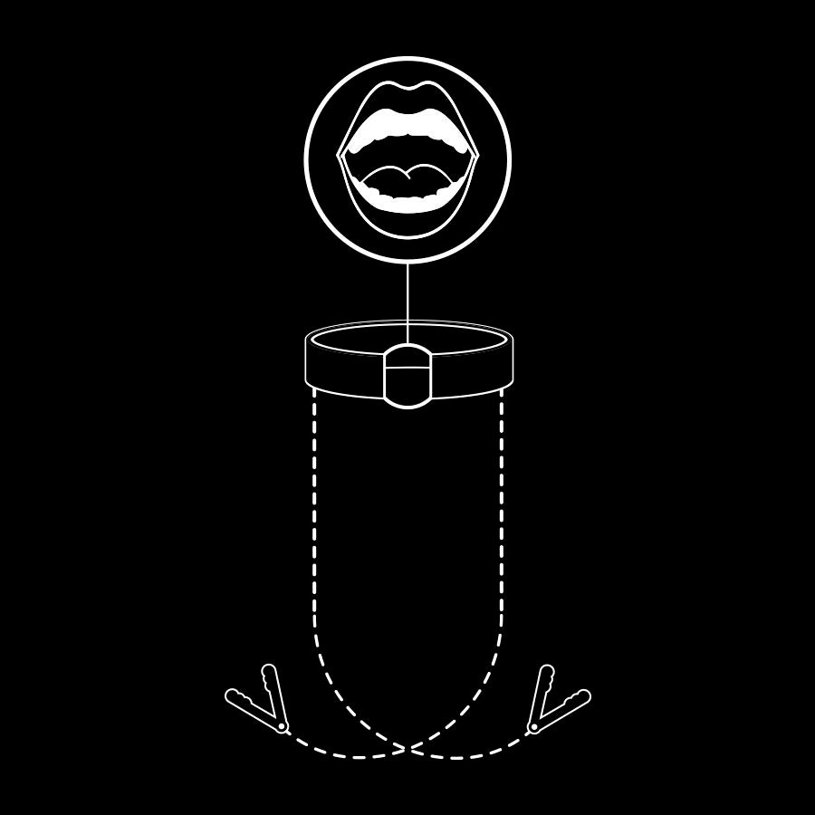 FETISH SUBMISSIVE - ANELLO GAG CON MORSETTI PER CAPEZZOLI – Collane – foto 7
