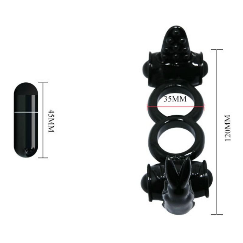 BAILE - ANELLO SWEET ANELLO DOPPIO CON DOPPIO CONIGLIO – Cockring con vibrazione – foto 3