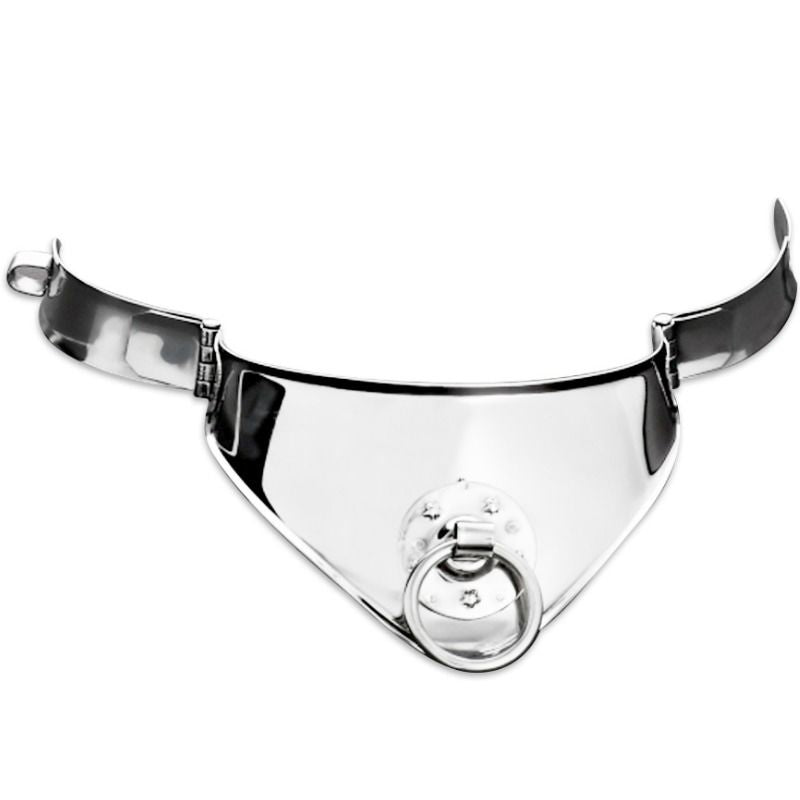 METAL HARD - COLLARE DI CONTENIMENTO RIGIDO IN METALLO CON ANELLO E LUCCHETTO 12,5 CM – Collane – foto 2