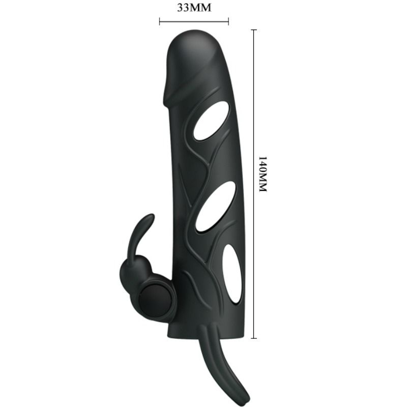 PRETTY LOVE - COPERTURA IN SILICONE CON VIBRAZIONE 14 CM 2.0 – Copri pene con estensione – foto 6