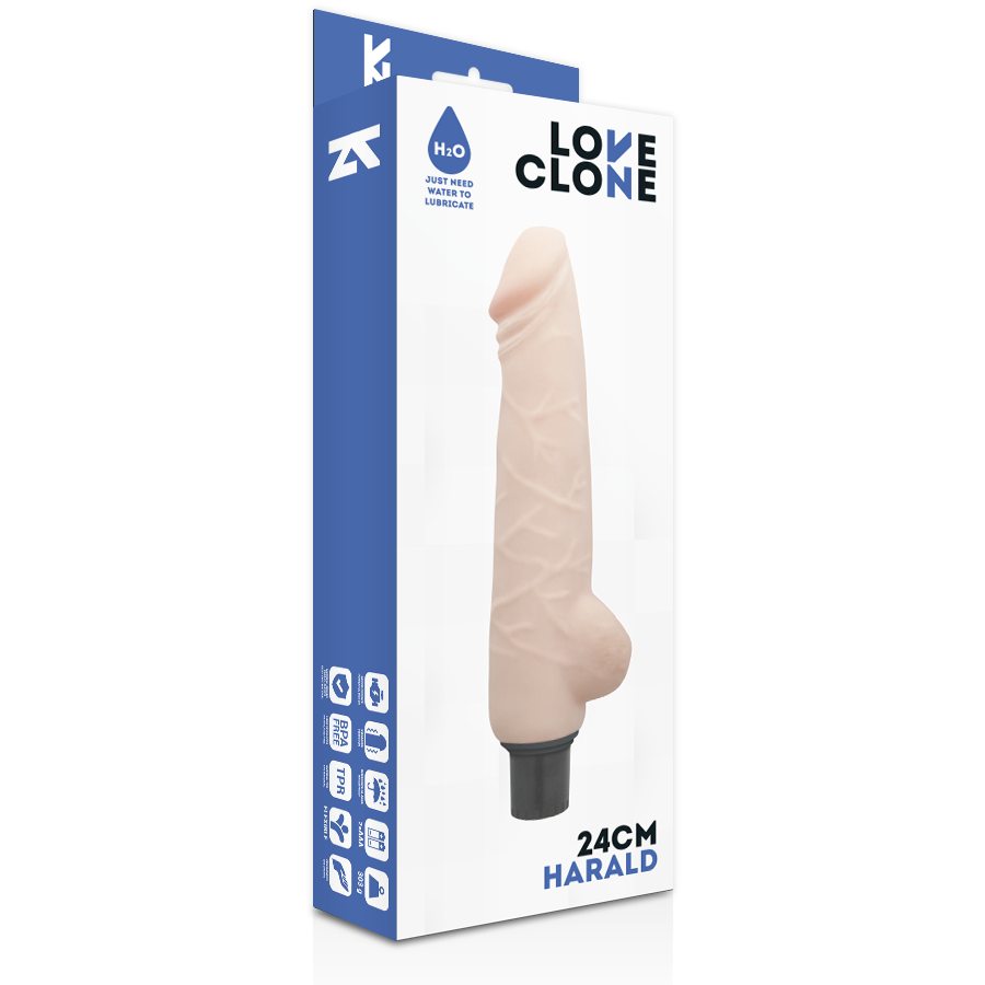 LOVECLONE - VIBRATORE HARALD AUTOLUBRIFICANTE 24 CM -O- 4 CM – Vibratori realistici – foto 4