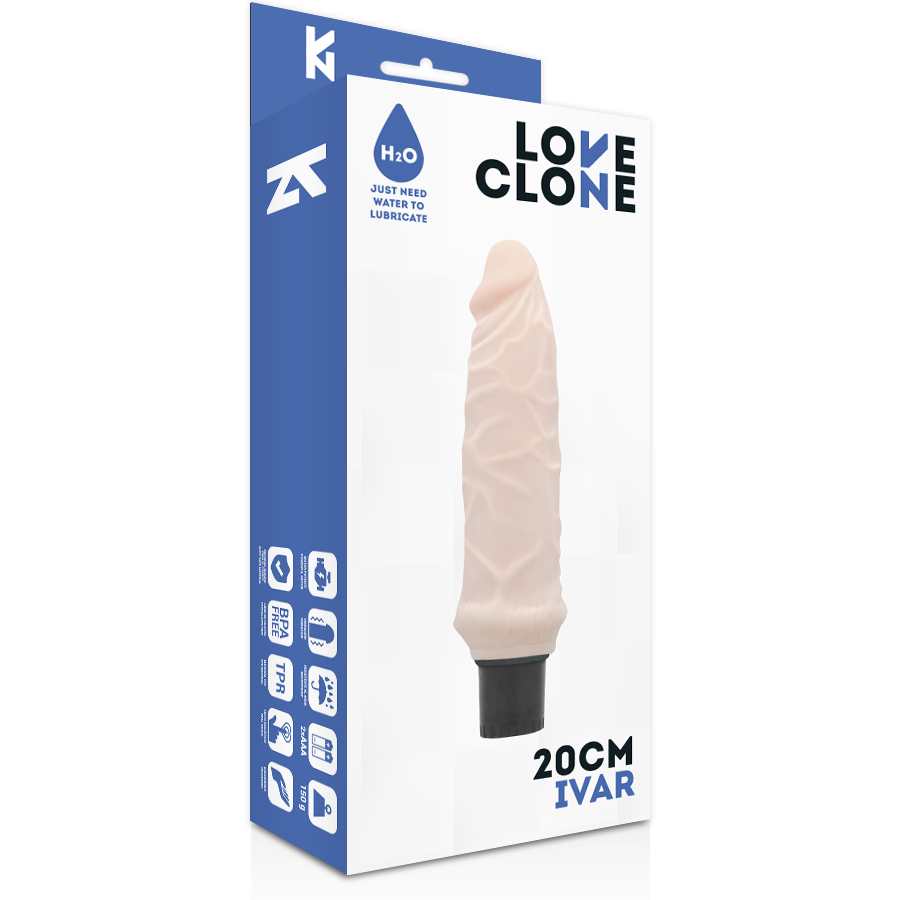 LOVECLONE - IVAR VIBRATORE AUTOLUBRIFICANTE 20 CM -O- 3.7 CM – Vibratori realistici – foto 4