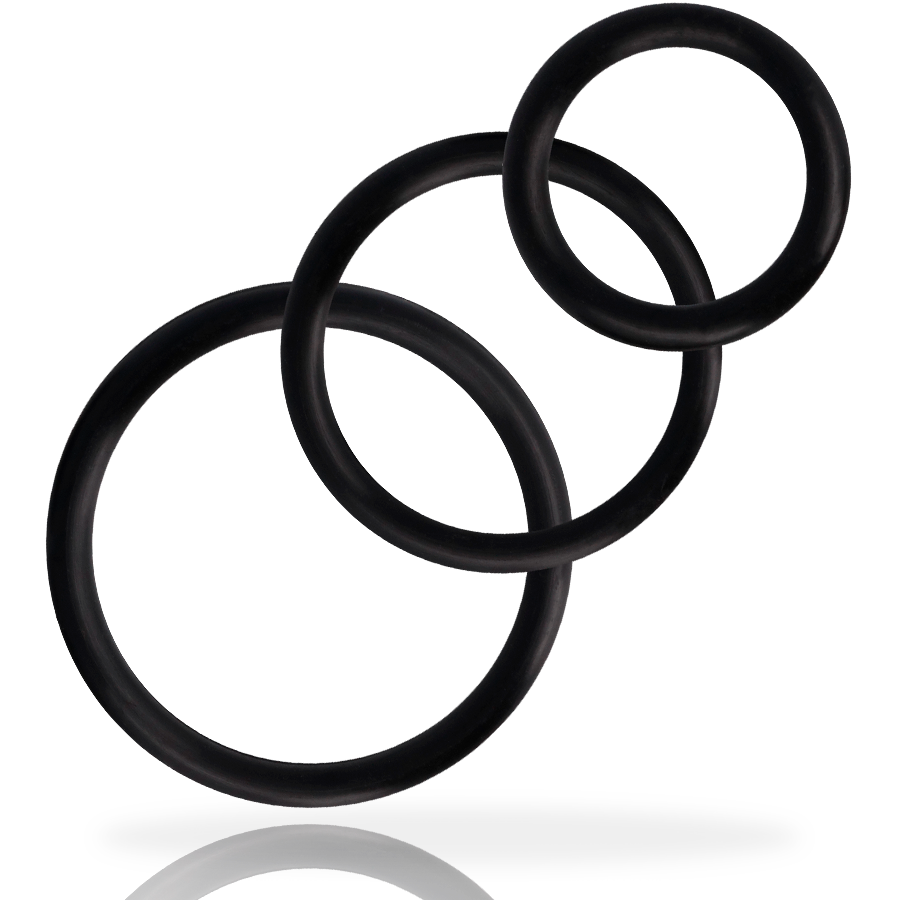 ADDICTED TOYS - SET DI ANELLI PER PENE NERO – Cockring senza vibrazione
