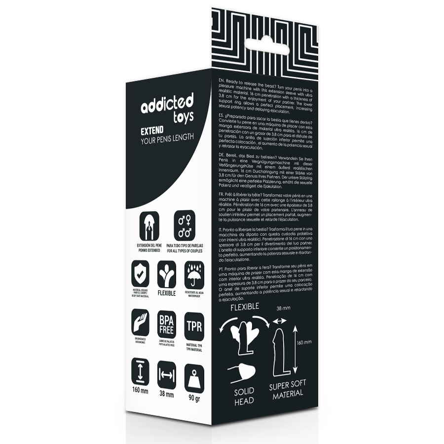 ADDICTED TOYS - ESTENDONO IL TUO PENE 16 CM – Copri pene con estensione – foto 4