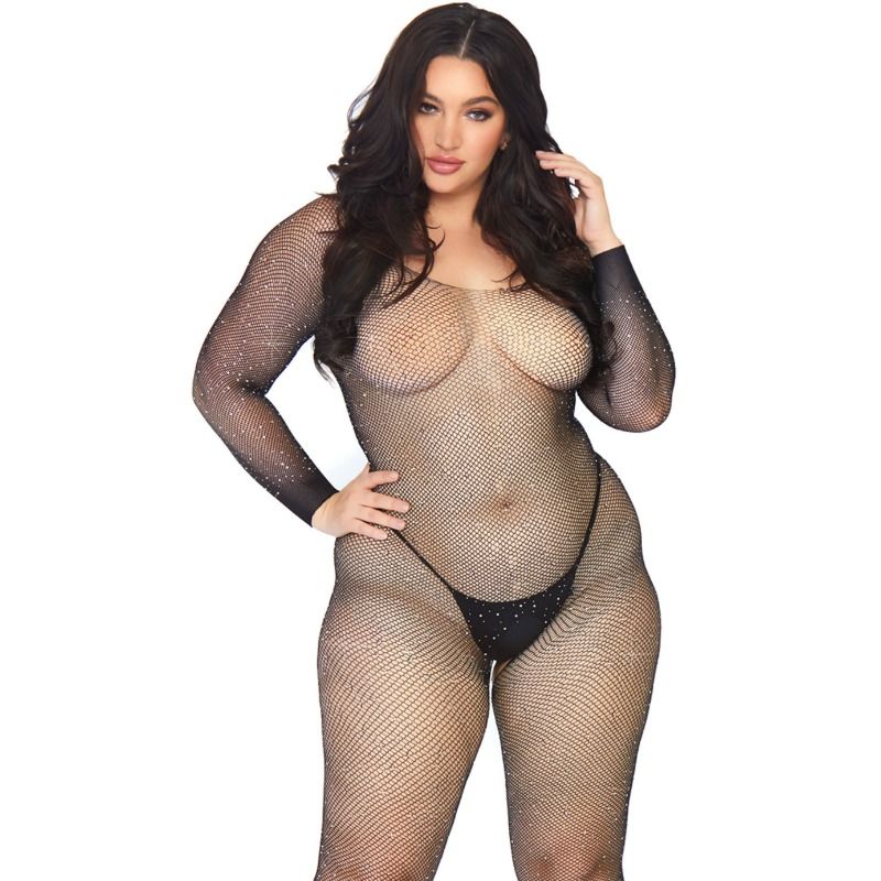 LEG AVENUE - CALZA BODY A RETE CRISTALLIZZATA 1X-2X – Bodystocking – foto 3