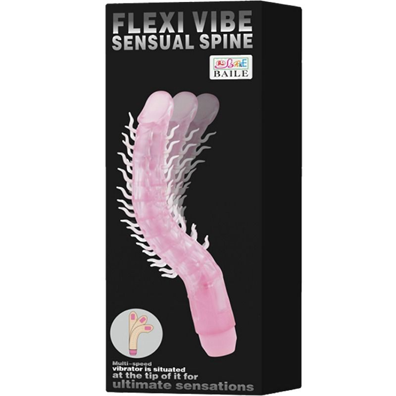 BAILE - DILDO VIBRANTE FLESSIBILE SENSUAL SPINE FLEXI VIBE LILLA 23.5 CM – Rotatori vibranti – foto 2