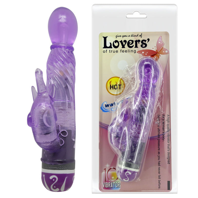 BAILE - VIBRATORE A MULTIVE VELOCIT CON STIMOLATORE LILLA – Vibratori di coniglio – foto 3