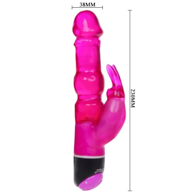 BAILE - ONDE DI PIACERE VIBRATORE FANTASY CON CONIGLIO LILLA 23 CM – Vibratori di coniglio – foto 3