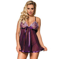 SUBBLIME - BABYDOLL CON FIOCCO E DETTAGLI LUCIDI VIOLA S / M – Babydoll