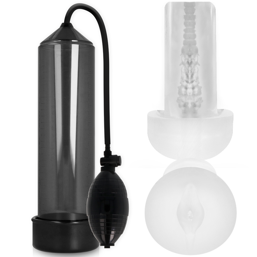 PUMP ADDICTED - RX3 NERO CON MANICOTTO DEL PIACERE – Pompa per l'ingrandimento del pene