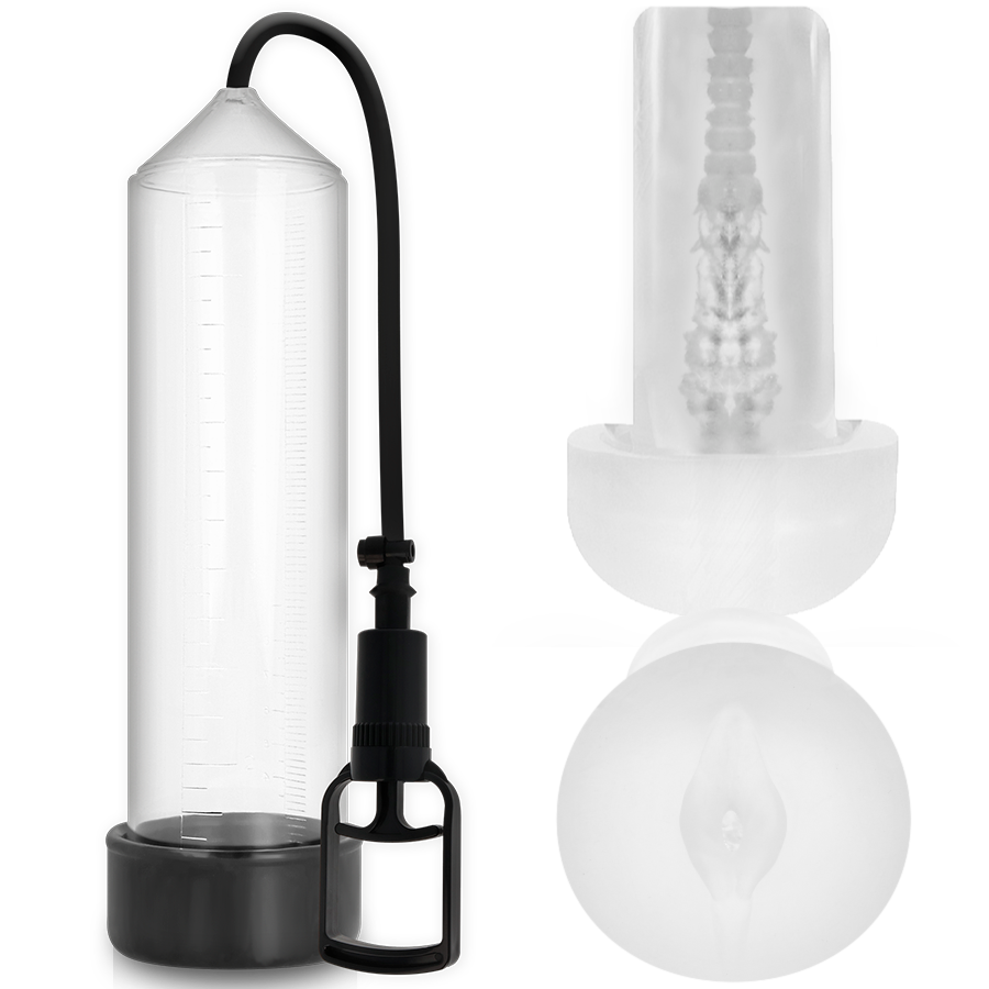 PUMP ADDICTED - RX7 TRASPARENTE CON MASTURBATORE – Pompa per l'ingrandimento del pene