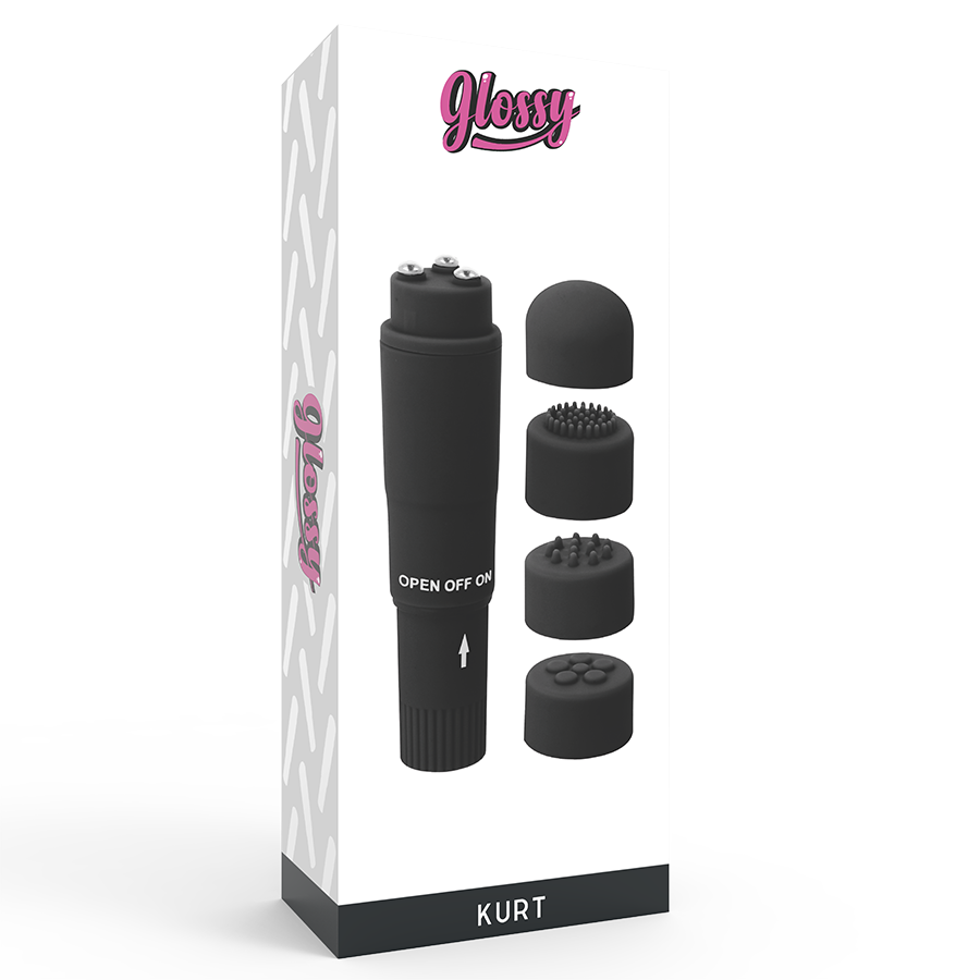 GLOSSY - MASSAGGIATORE TASCABILE KURT NERO – Mini vibratori – foto 4