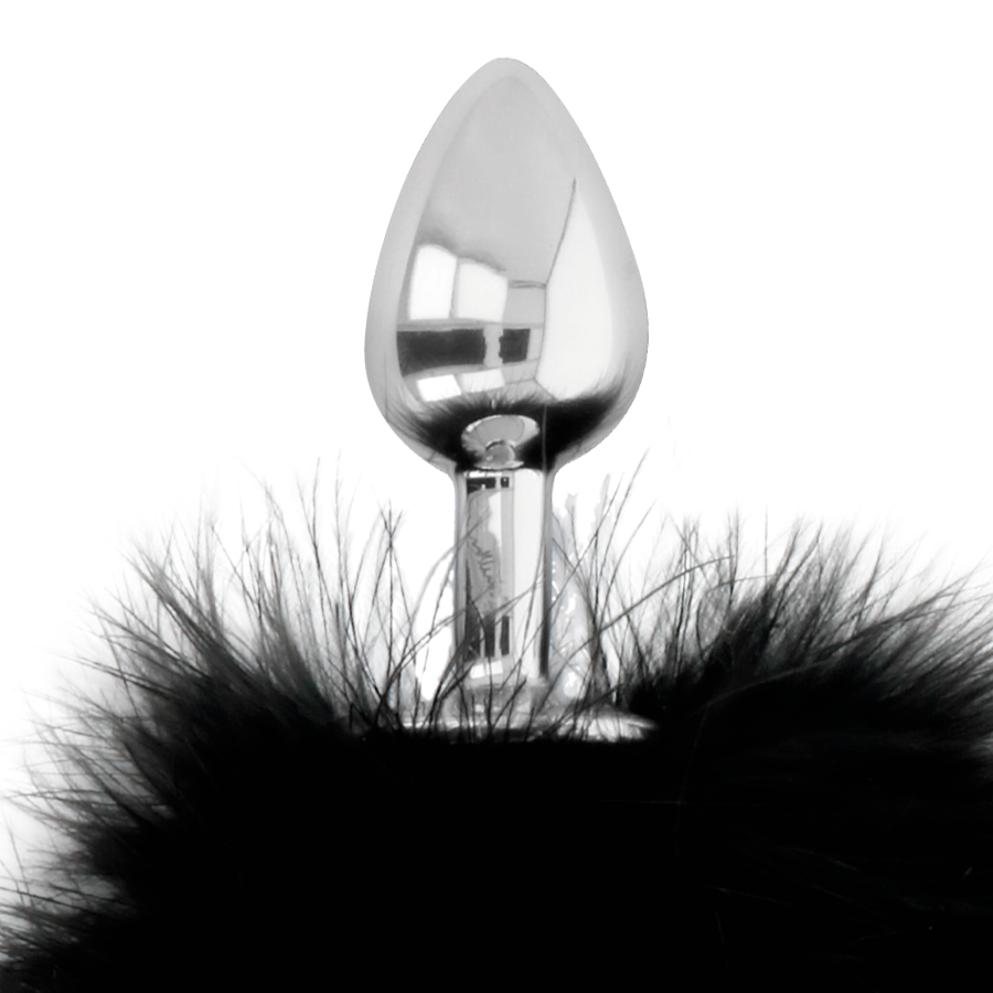 DARKNESS - BUTTPLUG ANALE EXTRA CON CODA NERA 7 CM – Tappi anali – foto 3