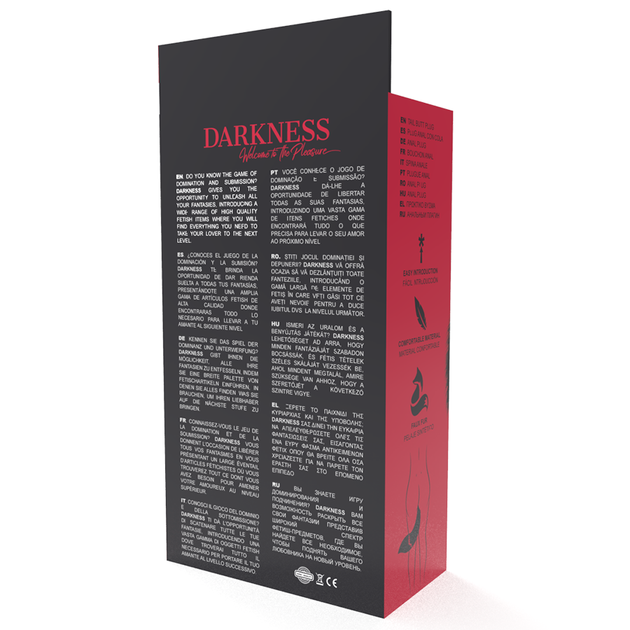 DARKNESS - PLUG ANALE ARGENTO 8 CM CON CODA NERA – Tappi anali – foto 5