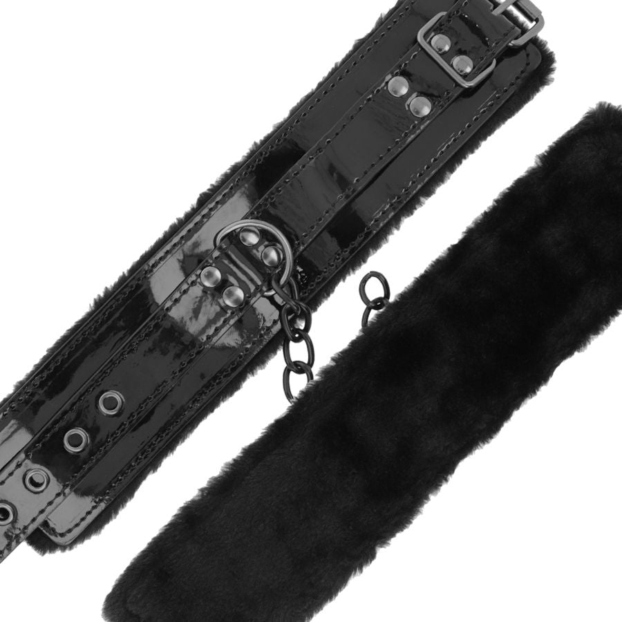 DARKNESS - MANETTE ALLA CAVIGLIA REGOLABILI IN PELLE NERA CON LUCCHETTO – Mogli – foto 6