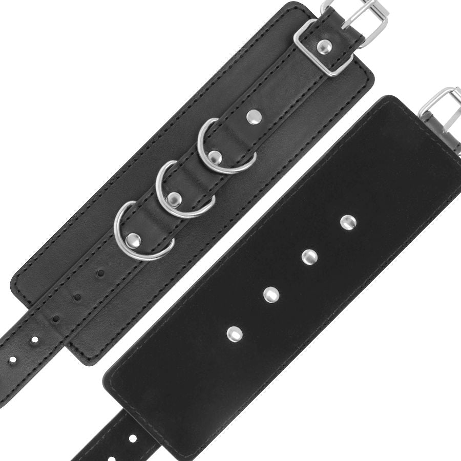 DARKNESS - MANETTE ALLA CAVIGLIA REGOLABILI IN PELLE NERA – Mogli – foto 6