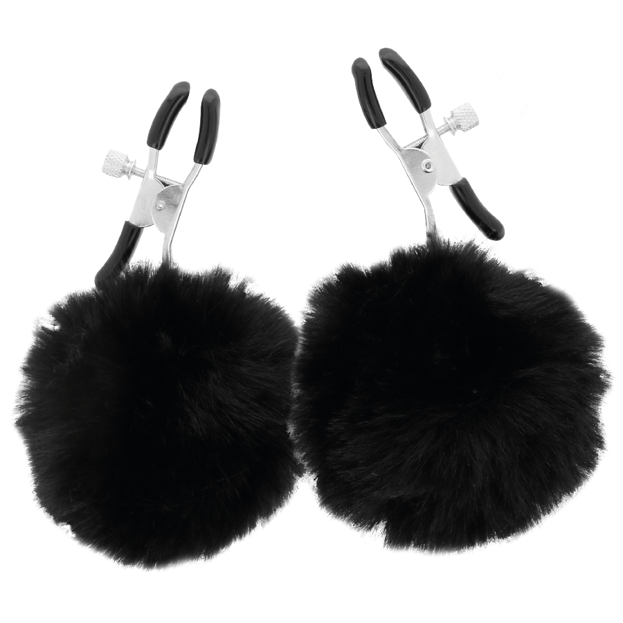 DARKNESS - MORSETTI PER CAPEZZOLI CON POM POM 1 – Morsetti per capezzoli per sadomasochismo – foto 3