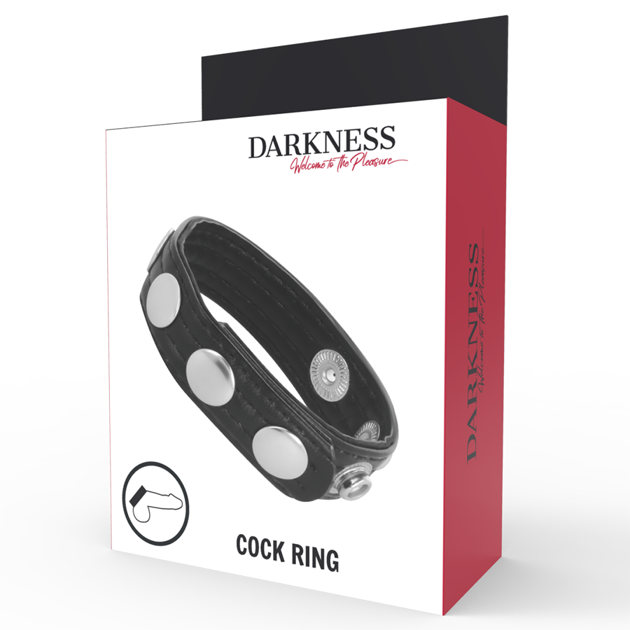 DARKNESS - ANELLO DI EREZIONE IN PELLE – Cockring senza vibrazione – foto 4