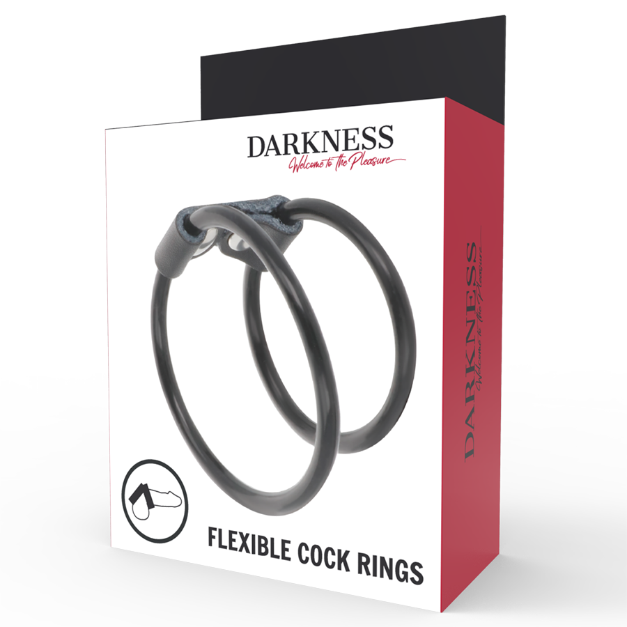 DARKNESS - DOPPIO ANELLO PER PENE FLESSIBILE – Accessori per il pene – foto 4