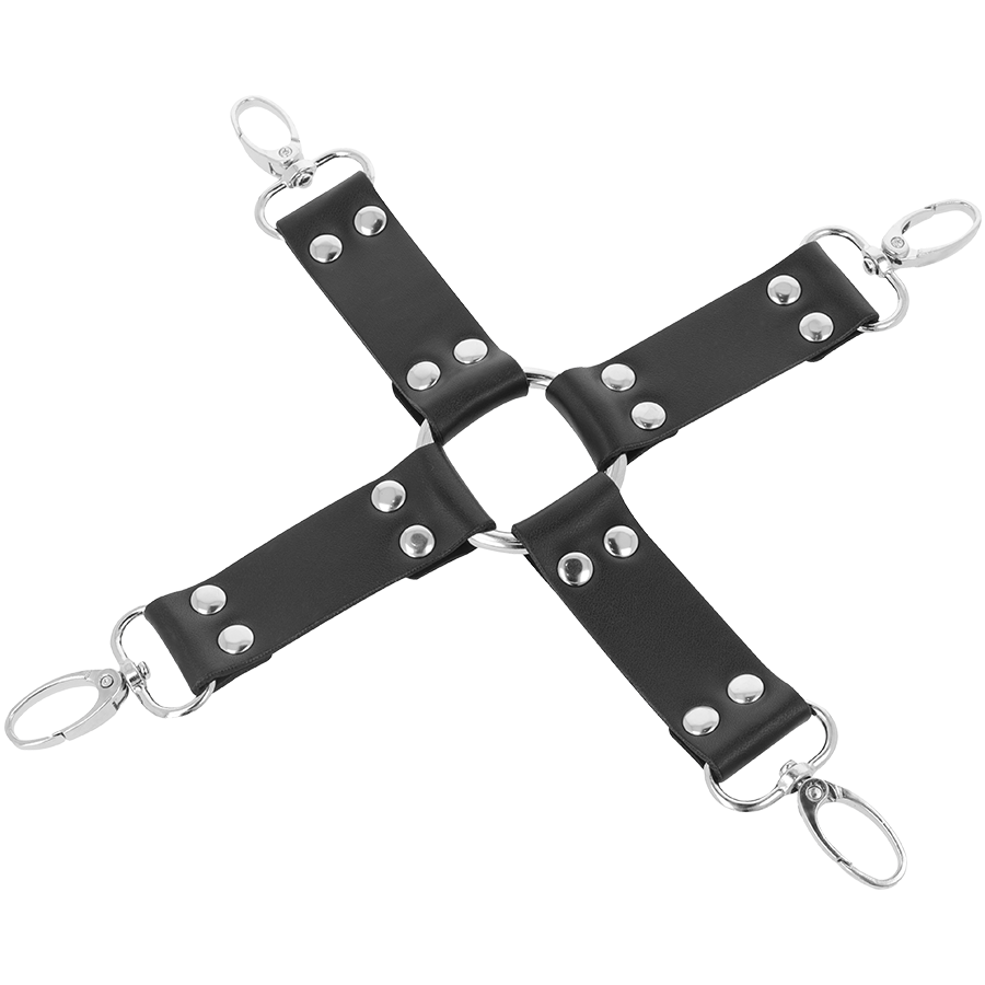DARKNESS - MANETTE IN PELLE PER PIEDI E MANI NERE – Sistemare le manette – foto 4