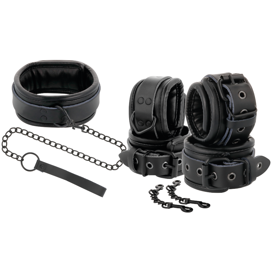 DARKNESS - MANETTE E COLLETTO IN PELLE NERA – Mogli – foto 2