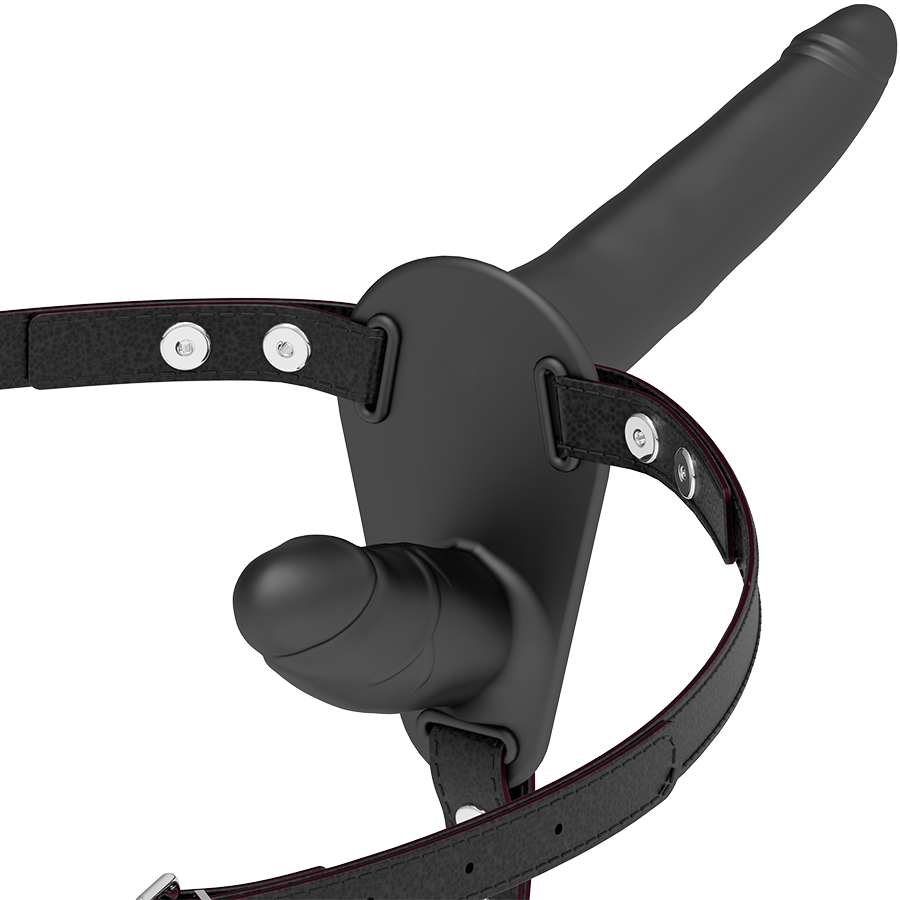 FETISH SUBMISSIVE HARNESS - DOPPIA PENETRAZIONE NERA – Imbracature senza vibrazioni