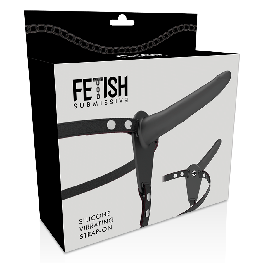 FETISH SUBMISSIVE HARNESS - VIBRATORE IN SILICONE NERO 15 CM – Imbracature a vibrazione – foto 4