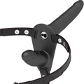 FETISH SUBMISSIVE HARNESS - VIBRATORE NERO A DOPPIA PENETRAZIONE – Doppie imbracature