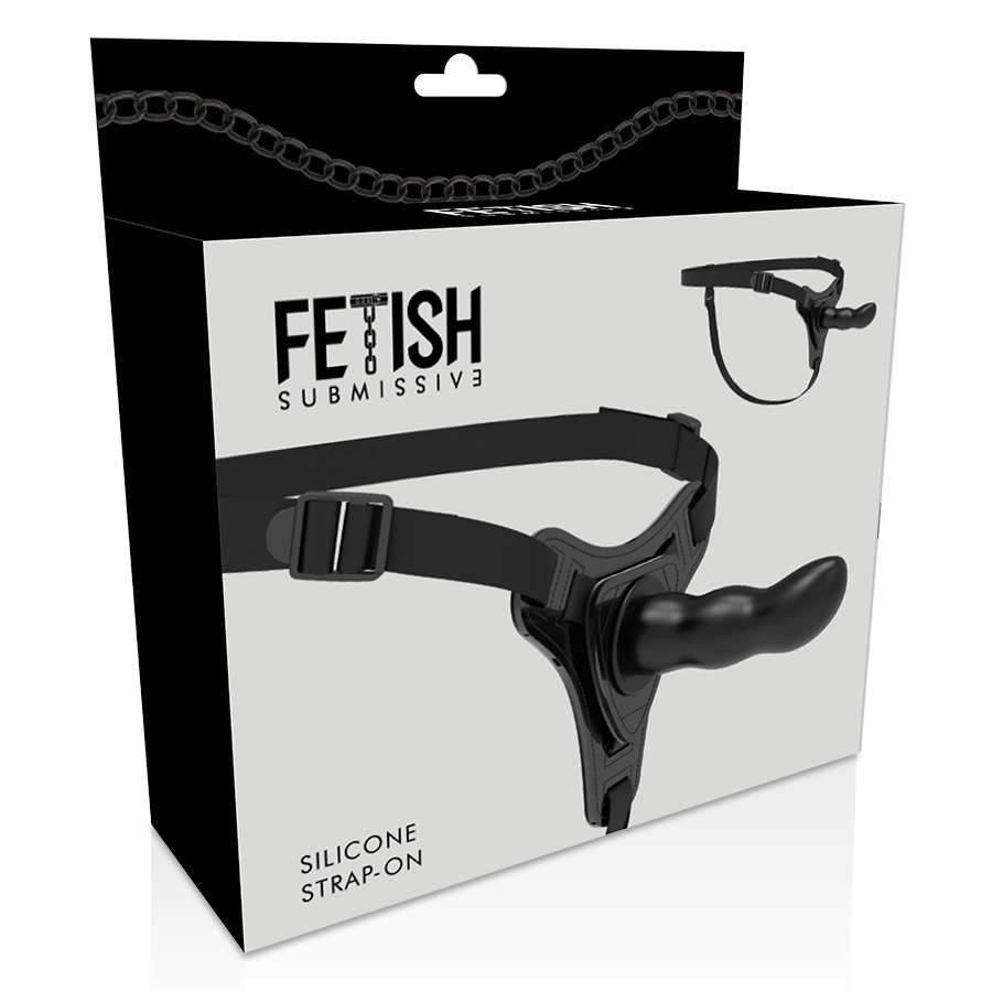FETISH SUBMISSIVE HARNESS - SILICONE NERO PUNTO G 16 CM – Imbracature senza vibrazioni – foto 5