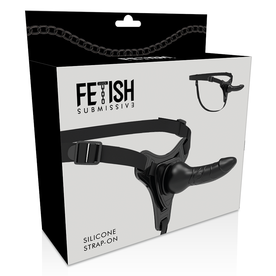 FETISH SUBMISSIVE HARNESS - SILICONE NERO REALISTICO 16 CM – Imbracature senza vibrazioni – foto 5