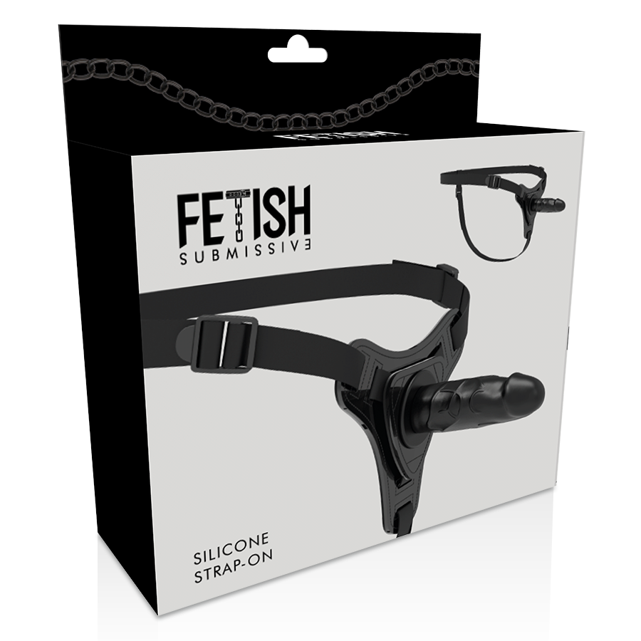 FETISH SUBMISSIVE HARNESS - SILICONE NERO REALISTICO 15 CM – Imbracature senza vibrazioni – foto 5