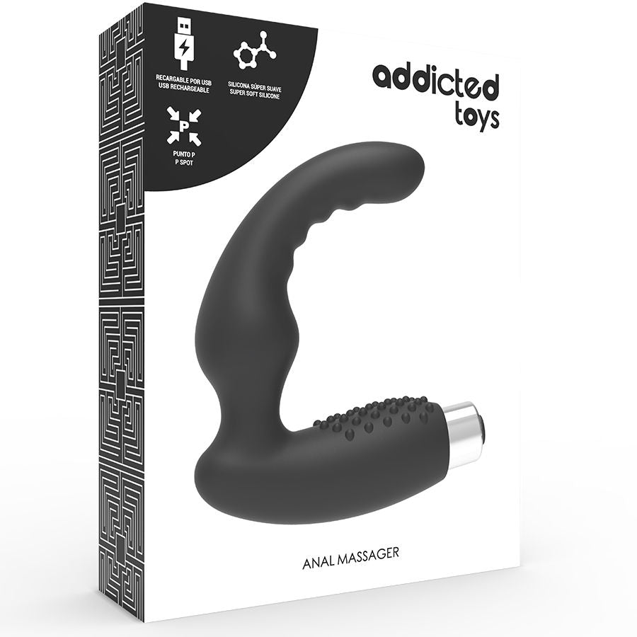 ADDICTED TOYS - VIBRATORE PROSTATICO RICARICABILE MODELLO 2 - NERO – Vibratori anali – foto 5