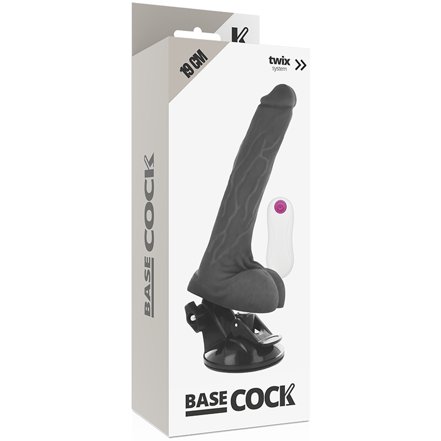 BASECOCK - VIBRATORE REALISTICO TELECOMANDO NERO 19 CM -O- 4 CM – Telecomando – foto 4